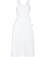 Low Classic robe mi-longue à design tablier - Blanc