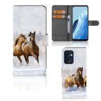OPPO Find X5 Lite | Reno 7 5G | Telefoonhoesje | Met pasjeshouder | Paarden