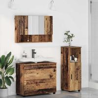 Badkamermeubelset 3 pcs Oud hout 76,5 x 35 x 64 cm Bewerkt hout
