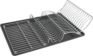 Metaltex afdruiprek wingtex 51x31 cm antraciet/zilver 2-delig