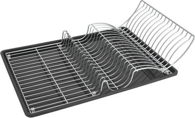 Metaltex afdruiprek wingtex 51x31 cm antraciet/zilver 2-delig