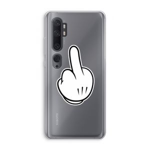 Middle finger white: Xiaomi Mi Note 10 Pro Transparant Hoesje