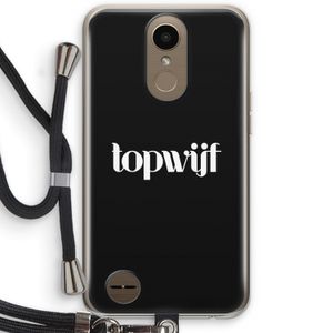 Topwijf Zwart: LG K10 (2017) Transparant Hoesje met koord