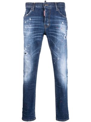 DSQUARED2 jean à effet usé - Bleu