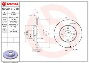 Brembo Remschijven 09.A421.10