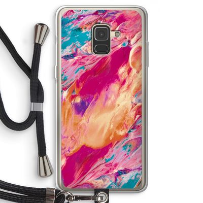 Pastel Echoes: Samsung Galaxy A8 (2018) Transparant Hoesje met koord