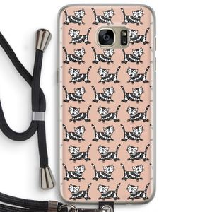 Zwarte poes: Samsung Galaxy S7 Edge Transparant Hoesje met koord