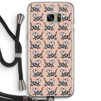 Zwarte poes: Samsung Galaxy S7 Edge Transparant Hoesje met koord