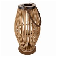 Lantaarn Rotan - bamboe - natuurlijke look - H40 cm - lantaarn windlicht - binnen en buiten
