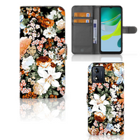 Hoesje voor Motorola Moto E13 4G Dark Flowers - thumbnail