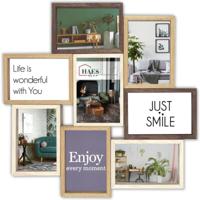 Haes Deco Houten Multi Fotolijst / Galerie Alvesta in bruin tinten voor 8 foto's 10x15 (formaat 44 x 44 cm) - MP160