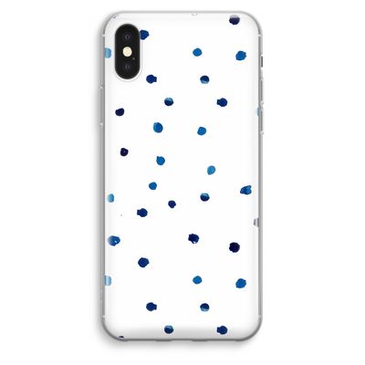 Blauwe stippen: iPhone XS Max Transparant Hoesje