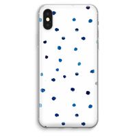 Blauwe stippen: iPhone XS Max Transparant Hoesje
