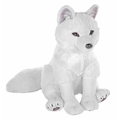 Wild Republic poolvos knuffel - knuffeldier - pluche - wit - 30 cm - zittend - vossen