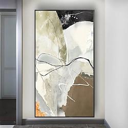 grote handgemaakte abstracte grijze schilderij handgemaakte abstracte olieverf handgeschilderde beige schilderij handgemaakte wabi sabi kunstwerk olieverf getextureerde olieverf beige olieverf moderne Lightinthebox