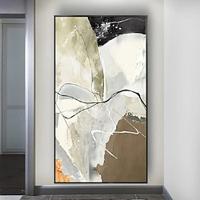 grote handgemaakte abstracte grijze schilderij handgemaakte abstracte olieverf handgeschilderde beige schilderij handgemaakte wabi sabi kunstwerk olieverf getextureerde olieverf beige olieverf moderne Lightinthebox - thumbnail