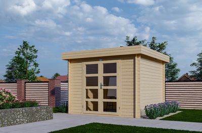 Interflex 330M Blokhut 300x300 cm 28 mm vuren groen geïmpregneerd Interflex 330M Blokhut 300x300 cm 28 mm vuren groen geïmpregneerd