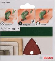 Bosch Accessoires Schuurblad 105mm | G120 | Rw | 6 Gaten | Velc | 5-delig - 2609256A58 - thumbnail