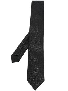 Emporio Armani cravate en soie à bout pointu - Noir
