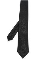 Emporio Armani cravate en soie à bout pointu - Noir