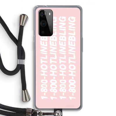 Hotline bling pink: OnePlus 9 Pro Transparant Hoesje met koord