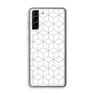 Zwart-witte kubussen: Samsung Galaxy S21 Plus Transparant Hoesje