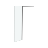 Luca Varess Kuresa zijpaneel 80 cm helder glas mat zwarte profiel - thumbnail