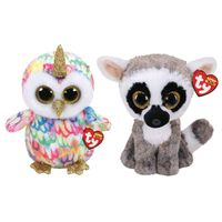 Ty - Knuffel - Beanie Buddy - Enchanted Owl & Linus Lemur