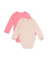 HEMA Rompers Viscose Rib - 2 Stuks Roze (roze)