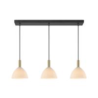 Light depot - hanglamp Credo 3L messing / opaal glas ovaal - Outlet
