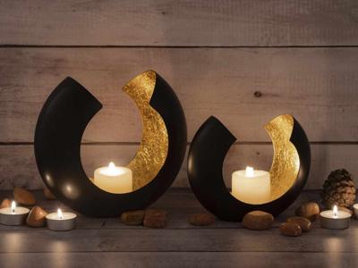 Waxinehouder Luna set van 2 stuks