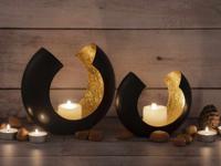 Waxinehouder Luna set van 2 stuks