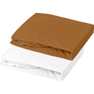 Set van 1 matrasbeschermer + 1 hoeslaken - P'TIT DODO - 70 x 140 cm - Wit / Karamel