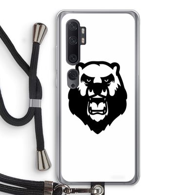 Angry Bear (white): Xiaomi Mi Note 10 Pro Transparant Hoesje met koord