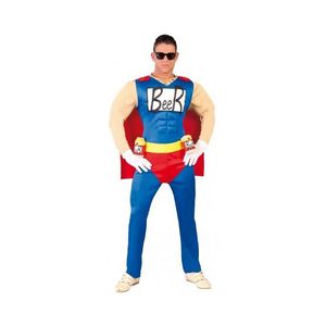 Super beer man kostuum gespierd