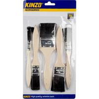 Kinzo Verfkwasten - 5x - plat - 1,2 - 1,9 - 2,5 - 3,8 - 5 cm - kwasten