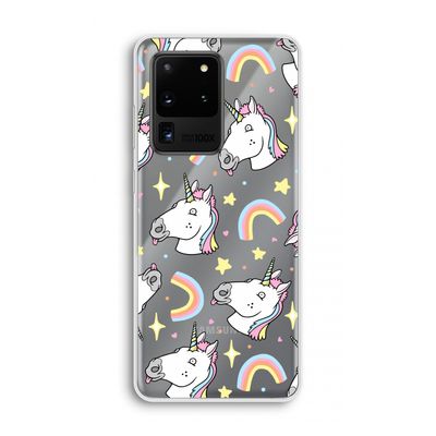 Rainbow Unicorn: Samsung Galaxy S20 Ultra Transparant Hoesje