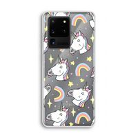 Rainbow Unicorn: Samsung Galaxy S20 Ultra Transparant Hoesje