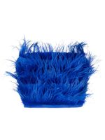 Patrizia Pepe haut crop à détails de plumes - Bleu