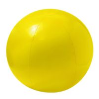 Opblaasbare strandbal extra groot plastic geel 40 cm - thumbnail