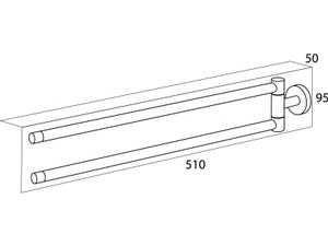 Handdoekrek Tiger Boston 2 Armig RVS Glans