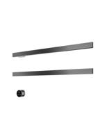 Hotbath &MORE set van 2 rails RAS80 SQUARE 80 cm met separate schakelaar en inbouw element Geborsteld Gunmetal PVD (RAS80-2BGP)