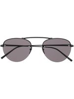 Saint Laurent Eyewear lunettes de soleil teintées à monture pilote - Noir