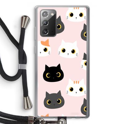 Katten: Samsung Galaxy Note 20 / Note 20 5G Transparant Hoesje met koord