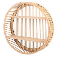 Wandplank/wandrek Ibiza - naturel - Boho stijl - 2 plankjes - rond - D50 x 12 cm