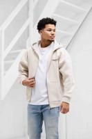 Equalité Societe Oversized Full Zip Hoodie Heren Gebroken Wit/Bruin - Maat XS - Kleur: Gebroken WitBruin | Soccerfanshop Equalité Societe Oversized Full Zip Hoodie Heren Gebroken Wit/Bruin - Maat XS - Kleur: Gebroken WitBruin | Soccerfanshop