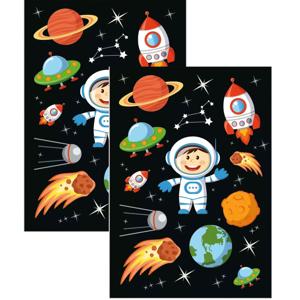 Kinder agenda of hobby stickers - 60x stuks - astronauten/space thema - Stickervellen van de ruimte