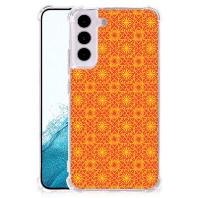 Samsung Galaxy S22 Doorzichtige Silicone Hoesje Batik Oranje Samsung Galaxy S22 Doorzichtige Silicone Hoesje Batik Oranje