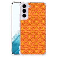 Samsung Galaxy S22 Doorzichtige Silicone Hoesje Batik Oranje
