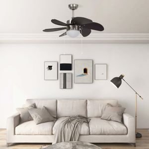 VidaXL Plafondventilator met lamp 76 cm donkerbruin